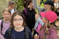Vystoupali jsme 400 schodů na hrádek Aichelburg. Pořádně jsme se zapotili.