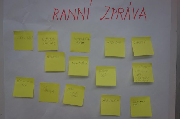 Struktura dne ve třídě Začít spolu - Ranní kruh a ranní zpráva